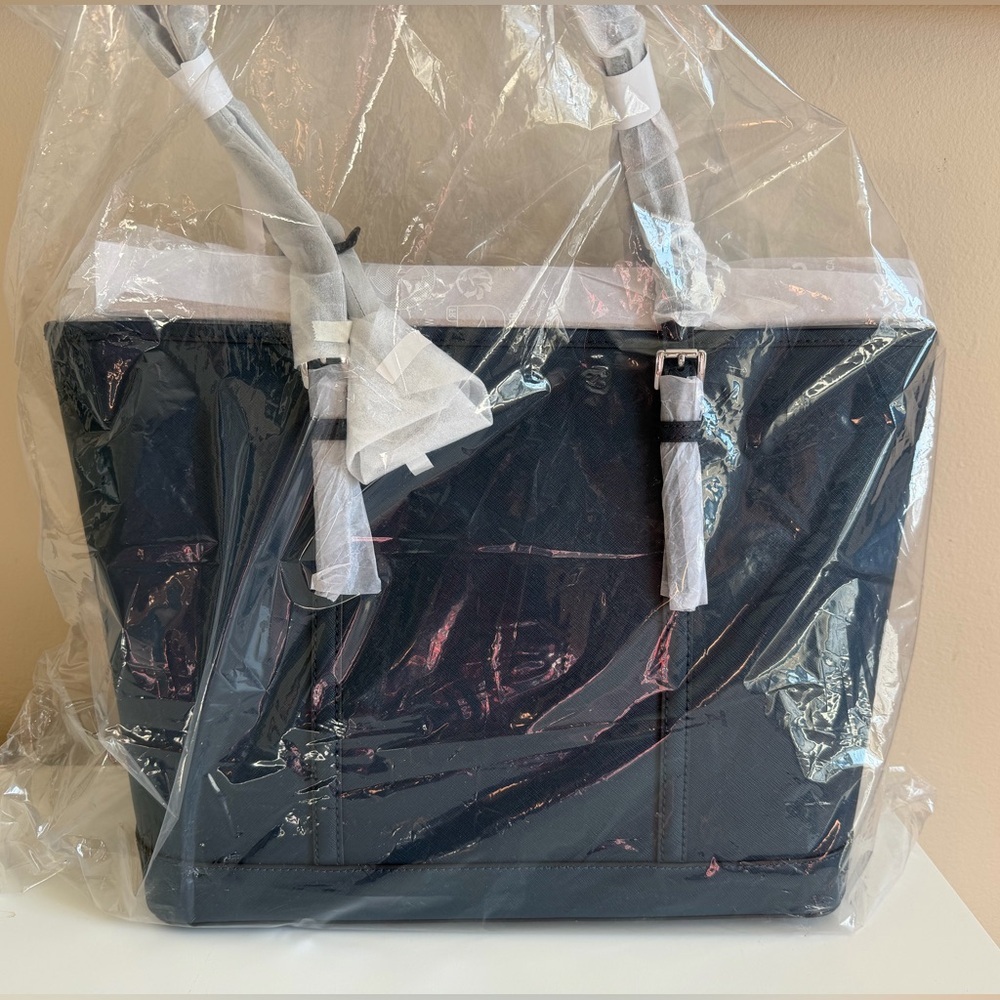 Michael Kors Jet Set Travel Large Saffiano Leather Tote Bag - Navy NWT - Picture 5 of 6